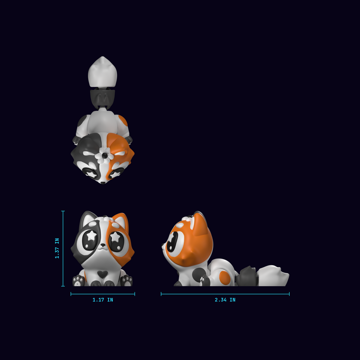 Baby Kitten Calico | Flexible Kitten Figure blueprint