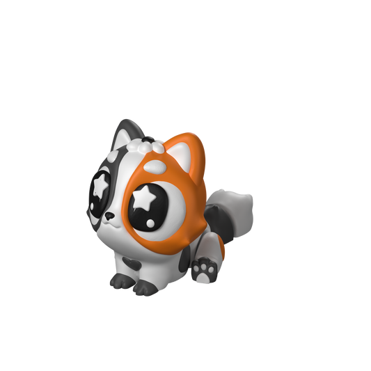 Baby Kitten Calico 3D printed model, hero render