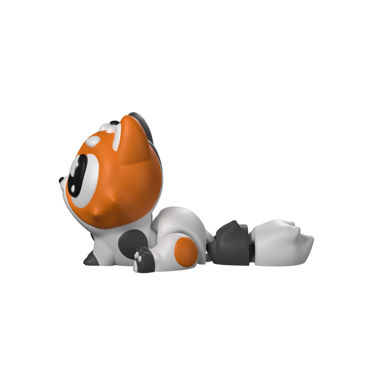 Baby Kitten Calico 3D printed model, side view